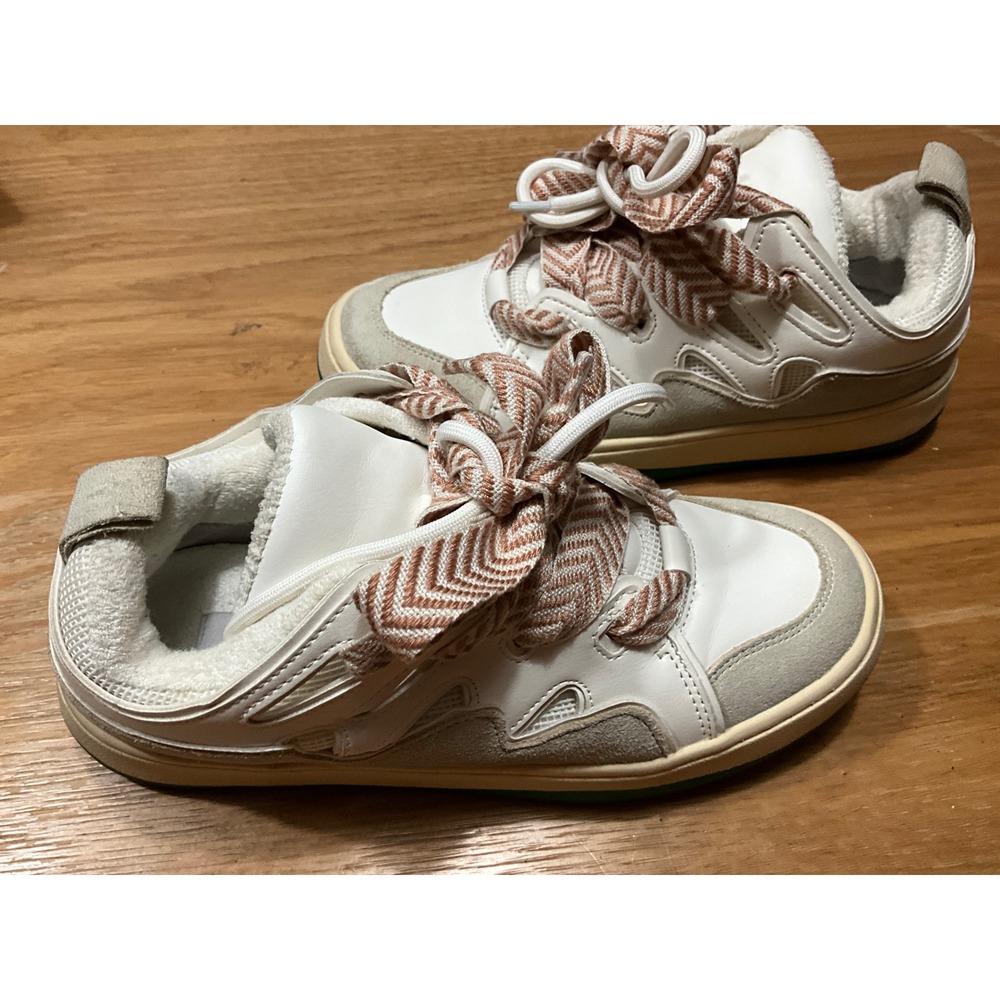 Steve Madden Roaring White Tan Chunky Skate Sneakers Womens 8M ROAR02S1